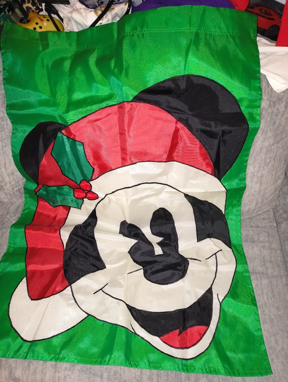 Vintage 1996 Disney Red and Green Mickey Mouse Holiday Cape
